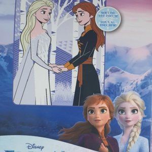 Disney's Frozen II Elsa and Anna Soft and Cuddly Silky Soft Throw blank 40"x 50"